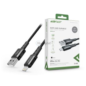 ACEFAST USB-A - Cablu de date și de încărcare Lightning cu cablu de 1,2 m - 5V/2,4A - Cablu de date de încărcare Acewire Pro ACEFAST C1-02 - negru (licență Apple MFI)