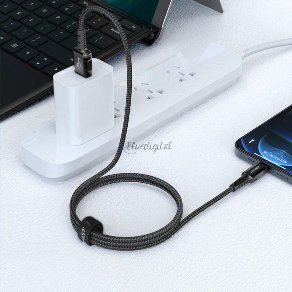 ACEFAST USB-A - Cablu de date și de încărcare Lightning cu cablu de 1,2 m - 5V/2,4A - Cablu de date de încărcare Acewire Pro ACEFAST C1-02 - negru (licență Apple MFI)