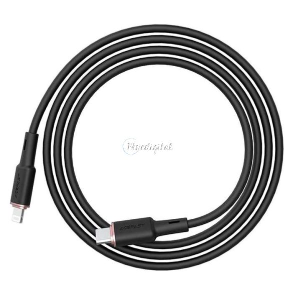 ACEFAST Type-C - Cablu de încărcare și date Lightning cu cablu de 1,2 m - ACEFAST C2-01 Cablu de date Mellow Charging - 30W - negru (licență Apple MFI)