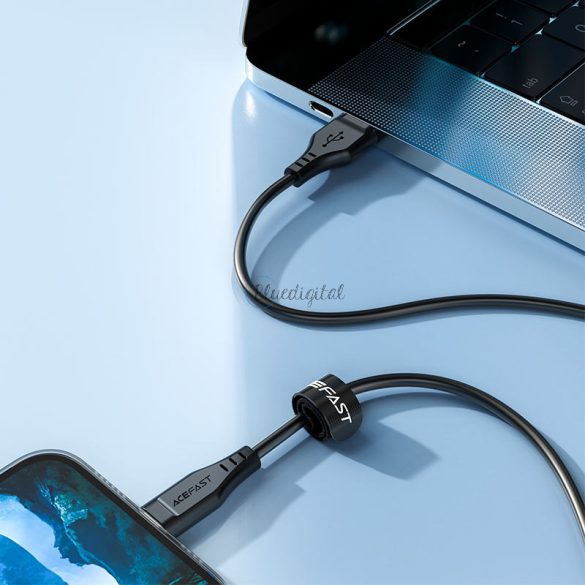 ACEFAST USB-A - Cablu de date și de încărcare Lightning cu cablu de 1,2 m - 5V/2,4A - Cablu de date de încărcare Acewire ACEFAST C3-02 - negru (licență Apple MFI)