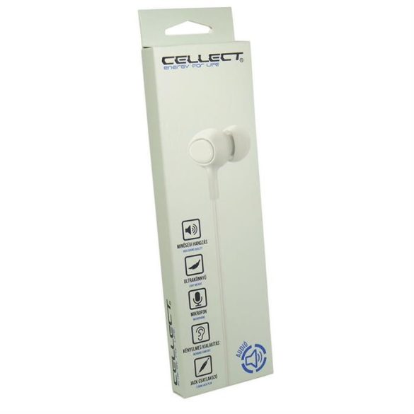 Căști stereo Cellect cu mufă 3.5, alb