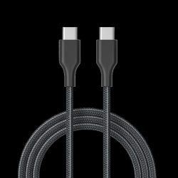   Cablu de date din țesătură de la Type-C la Type-C 1m/60W, negru