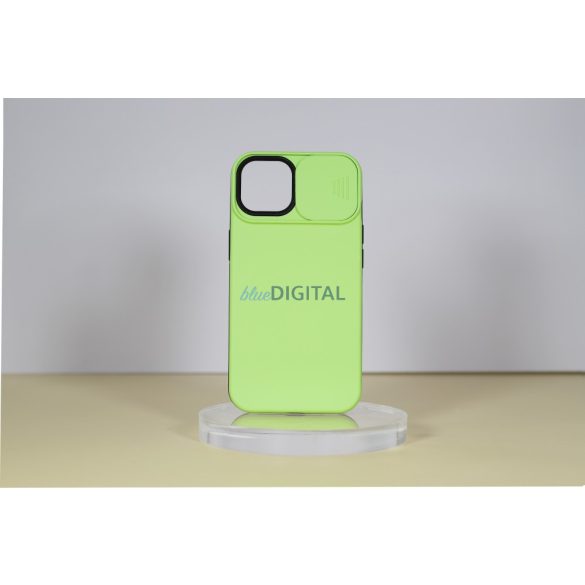 iPhone 14 TPU+PC slide. husă de protecție pentru cameră, verde