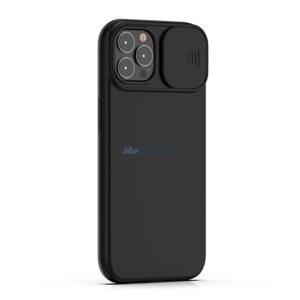 iPhone14 Plus TPU+PC slide. husă de protecție pentru cameră, neagră