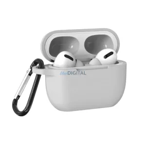 Husă din silicon Airpods Pro, gri deschis, 2,5 mm