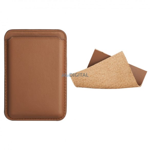 Suport card magnetic pentru telefon, maro