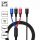 Cablu de încărcare 3 în 1, micro USB+Tip-c+fulger, 1,2 m