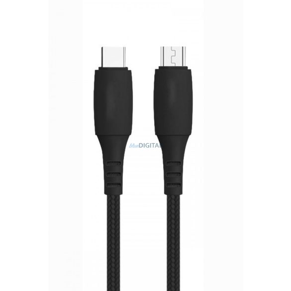Cablu încărcător tip C către Micro 2.4A 1 metru, negru