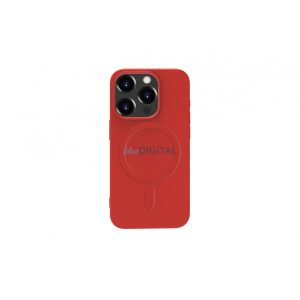 Husa magnetica din silicon pentru iPhone 15 Pro, Rosie
