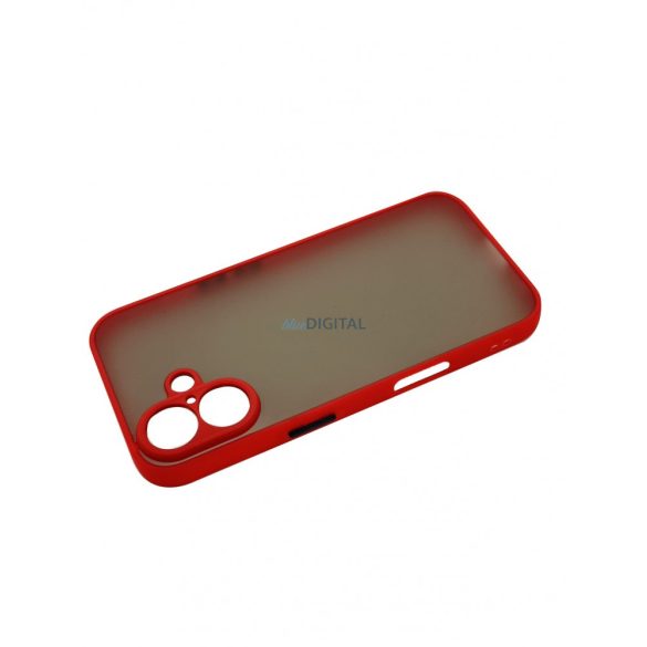 Husă de plastic pentru iPhone 16, roșu-negru