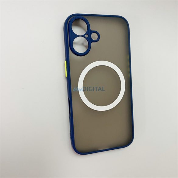Husă magnetică din plastic pentru iPhone 16, albastru-verde