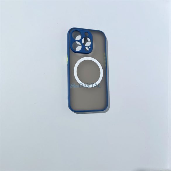 Husă magnetică din plastic pentru iPhone 16 Pro, albastru-verde