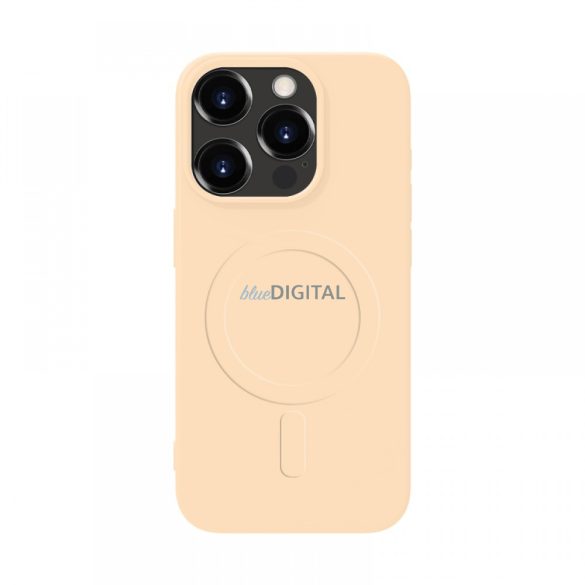 Husă magnetică din silicon pentru iPhone 16 Pro Max, Sweet Peach