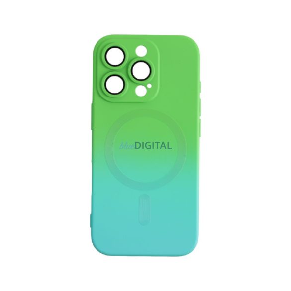 Husă cu design magnetic pentru iPhone 16 Pro Max, albastru-verde