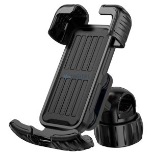 Suport de telefon rotativ la 360 de grade pentru bicicletă, negru