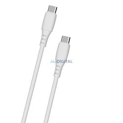   Cablu de date și încărcare Type-C la Type-C din silicon moale, alb