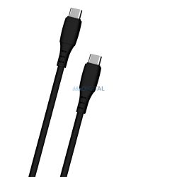   Cablu de date și încărcare Type-C la Type-C din silicon moale, negru