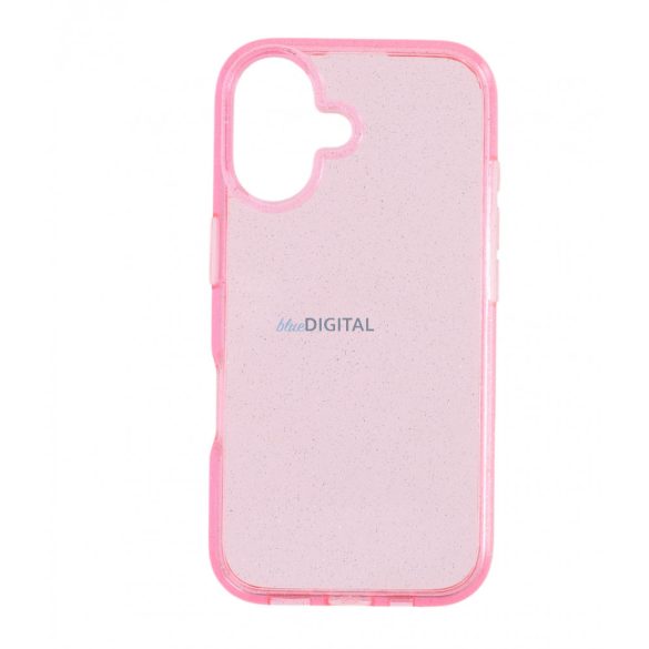 Iphone 16 Glitter silicon spate capac, roz