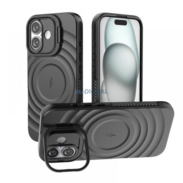 Iphone 16 Magnetic Shockproof caz, negru