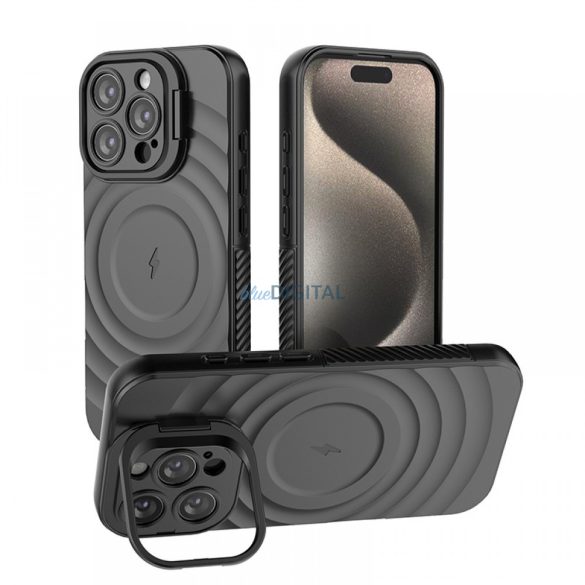 Iphone 16 Pro Magnetic Shockproof caz negru