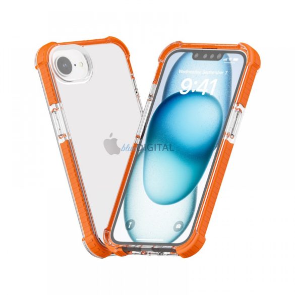 iPhone 16e Capac spate din silicon rezistent la șocuri, portocaliu