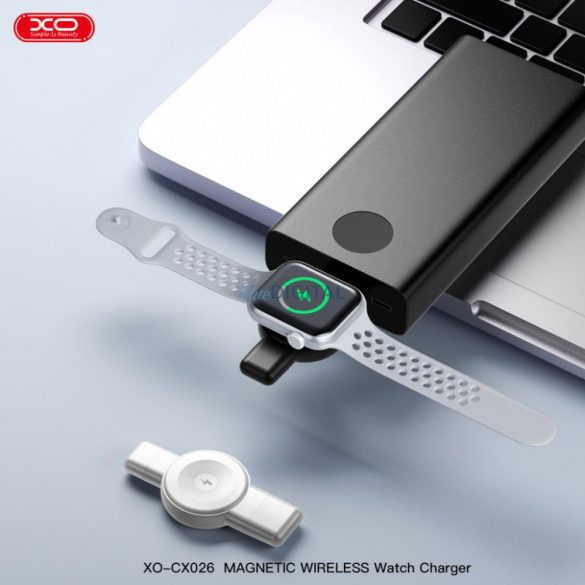 XO CX026 fără fir. Încărcător ceas, USB-A/C, negru