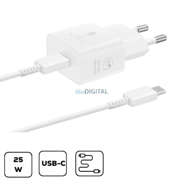 Adaptor de retea Samsung cu cablu, 25W, alb
