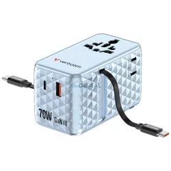   Verbatim Travel Adapter EU/UK/US GaN   1xUSB-C/1xUSB-A/2xUSB-C PD 70W blue 30187