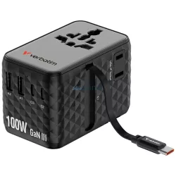   Verbatim Travel Adapter EU/UK/US GaN   2xUSB-C/2xUSB-A/1xUSB-C PD 100W black 30191