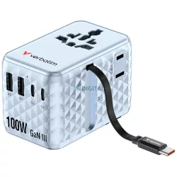   Verbatim Travel Adapter EU/UK/US GaN   2xUSB-C/2xUSB-A/1xUSB-C PD 100W blue 30192