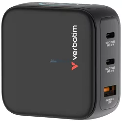   Verbatim Mini GaN mains charger 65W 2xUSB-C PD/1x USB-A QC EU/UK/USA adapter black 30238