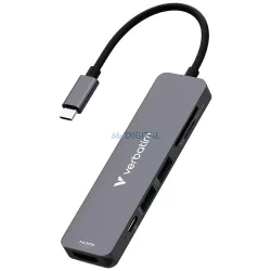   Adapter Hub Verbatim USB-C/HDMI/USB-A 3.2/USB-A 2.0/SD/microSD aluminum 32156