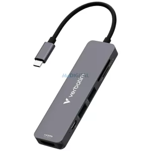 Adapter Hub Verbatim USB-C/HDMI/USB-A 3.2/USB-A 2.0/SD/microSD aluminum 32156