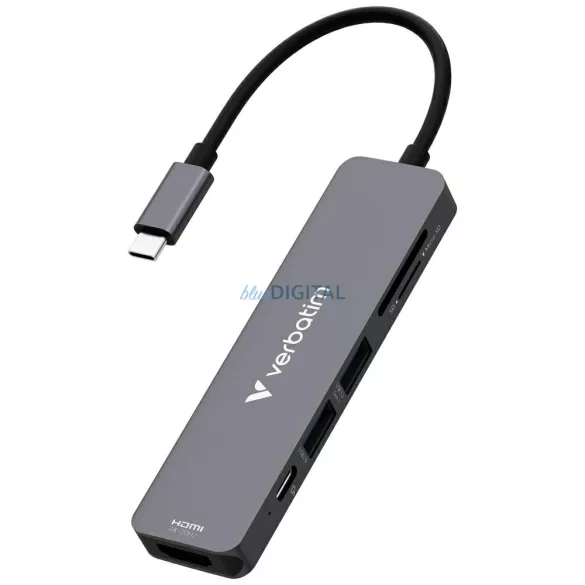 Adapter Hub Verbatim USB-C/HDMI/USB-A 3.2/USB-A 2.0/SD/microSD aluminum 32156