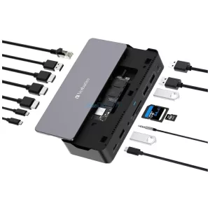 Adapter Verbatim docking station USB-C Pro 15in1 grey 32173