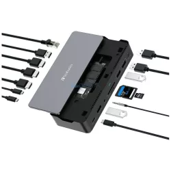   Adapter Verbatim docking station USB-C Pro 15in1 2xHDMI/1xRJ45/4xUSB-A/3xUSB-C/1xSD/1xmicroSD/1xAudi