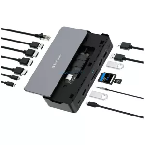 Adapter Verbatim docking station USB-C Pro 15in1 2xHDMI/1xRJ45/4xUSB-A/3xUSB-C/1xSD/1xmicroSD/1xAudi