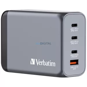 Verbatim GaN 240W Wall Charger 3xUSB-C/USB-A + EU/UK/US Adapter GNC-240 32205
