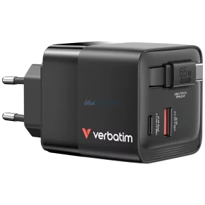 Verbatim Charger GaN 65W 2xUSB-C/USB-A + EU/UK/US Adapter black 32217