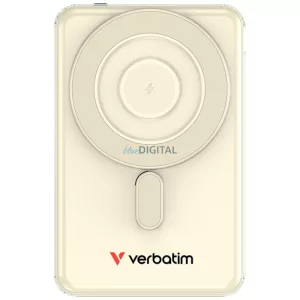 Verbatim 'n' Go mágneses vezeték nélküli powerbank 15W 5000mAh 2x USB-C kábel – arany (32253)