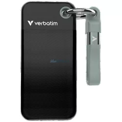   Verbatim Pocket külső SSD 512GB kulcstartó USB-C 3.2 gen.2 kábellel – fekete-szürke (32282)