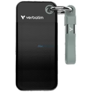 Verbatim Pocket külső SSD 512GB kulcstartó USB-C 3.2 gen.2 kábellel – fekete-szürke (32282)