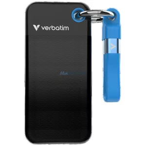 Verbatim Pocket külső SSD 512GB kulcstartó USB-C 3.2 gen.2 kábellel – fekete-kék (32283)