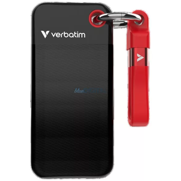 Verbatim Pocket külső SSD 512GB kulcstartó USB-C 3.2 gen.2 kábellel – fekete-kék (32284)