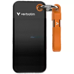   Verbatim Pocket külső SSD 512GB kulcstartó USB-C 3.2 gen.2 kábellel – fekete-narancssárga (32285)
