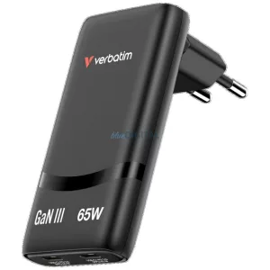 Verbatim Fold n Go GaN hálózati töltő 65W – fekete (32354)