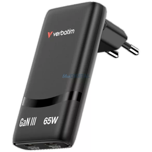Verbatim Fold n Go GaN hálózati töltő 65W – fekete (32354)