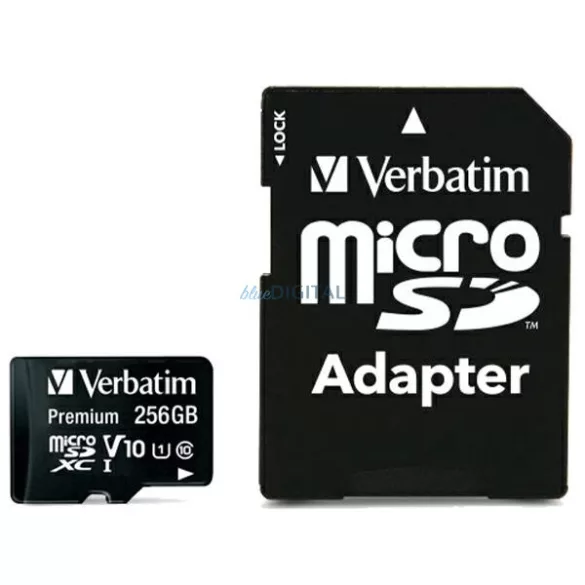 Verbatim 256GB microSDXC Card V10 + Adapter black 44087