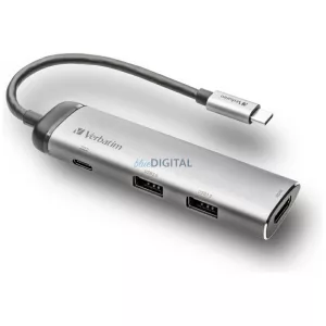 Verbatim USB-C Hub Adapter - USB-C/2xUSB-A 3.0/HDMI aluminum 49140