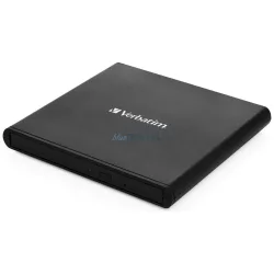   Verbatim külső Slimline CD/DVD író USB-A + USB-A/USB-A - USB-C kábel – fekete (98938)